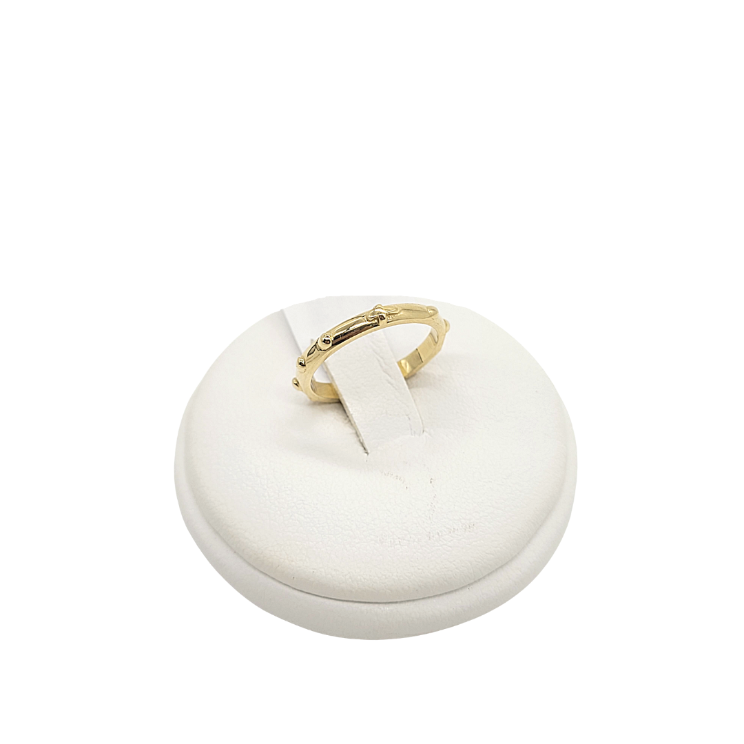 Alianza Rosario Con Circonitas En Oro Amarillo O Blanco De 18kt