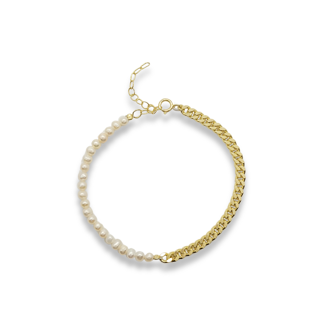 Pulsera Dorada de Perlas