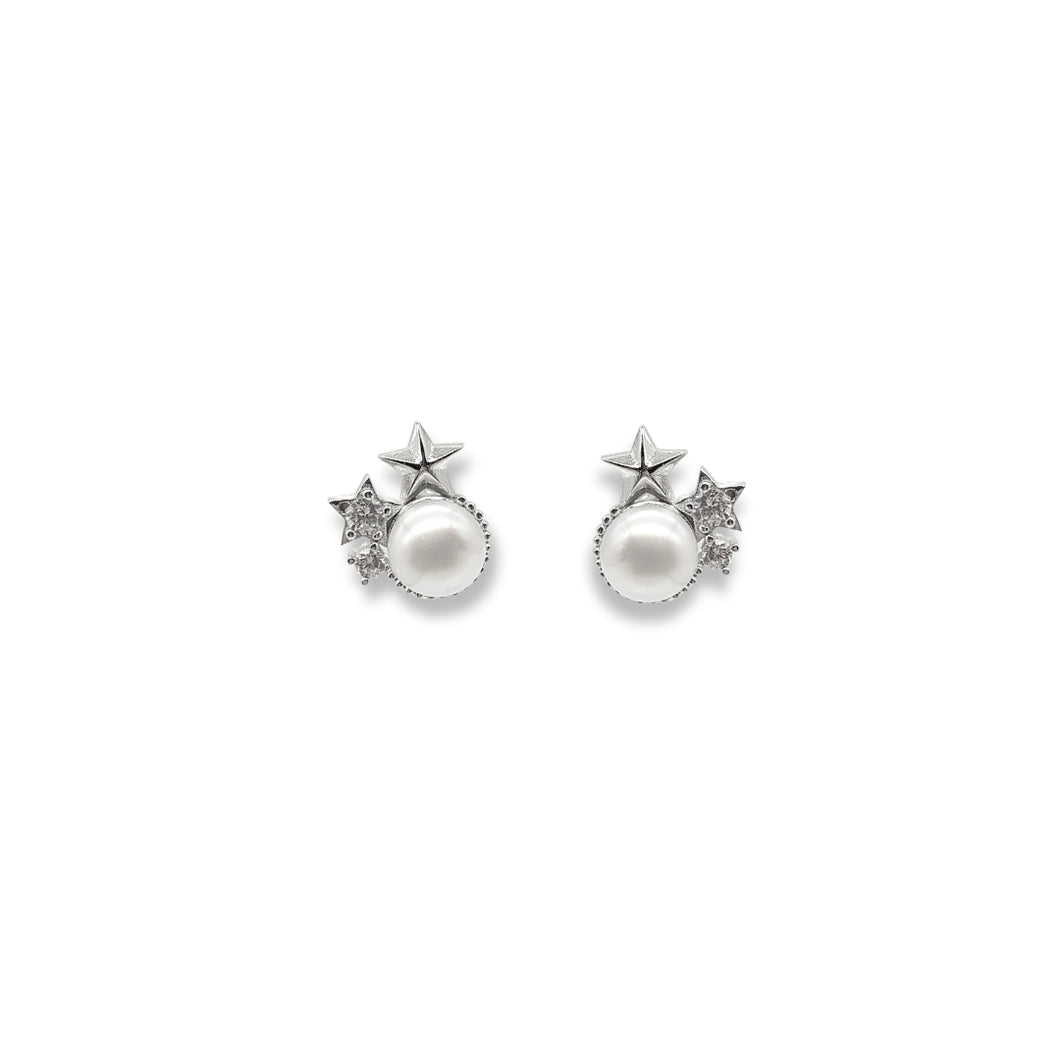 Perlas con Estrellas Plateada